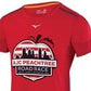 Camiseta esportiva Mizuno Peachtree Road Race feminina vermelha tamanho X-G