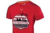 Camiseta esportiva Mizuno Peachtree Road Race feminina vermelha tamanho X-G