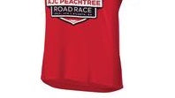 Camiseta esportiva Mizuno Peachtree Road Race feminina vermelha tamanho X-G