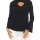 Joseph Ribkoff - Keyhole High Neck Long Sleeve Top