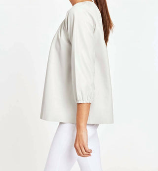 Dolce Cabo - Blusa Blakely de couro sintético com manga bufante