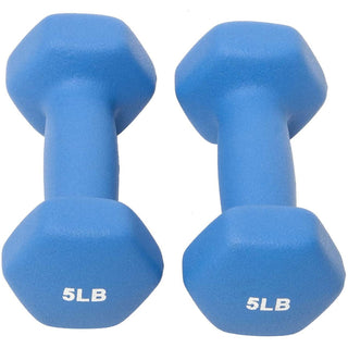 Conjunto de halteres revestidos de neoprene BalanceFrom Fitness de 5, 8 e 12 libras com suporte