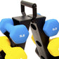 Conjunto de halteres revestidos de neoprene BalanceFrom Fitness de 5, 8 e 12 libras com suporte