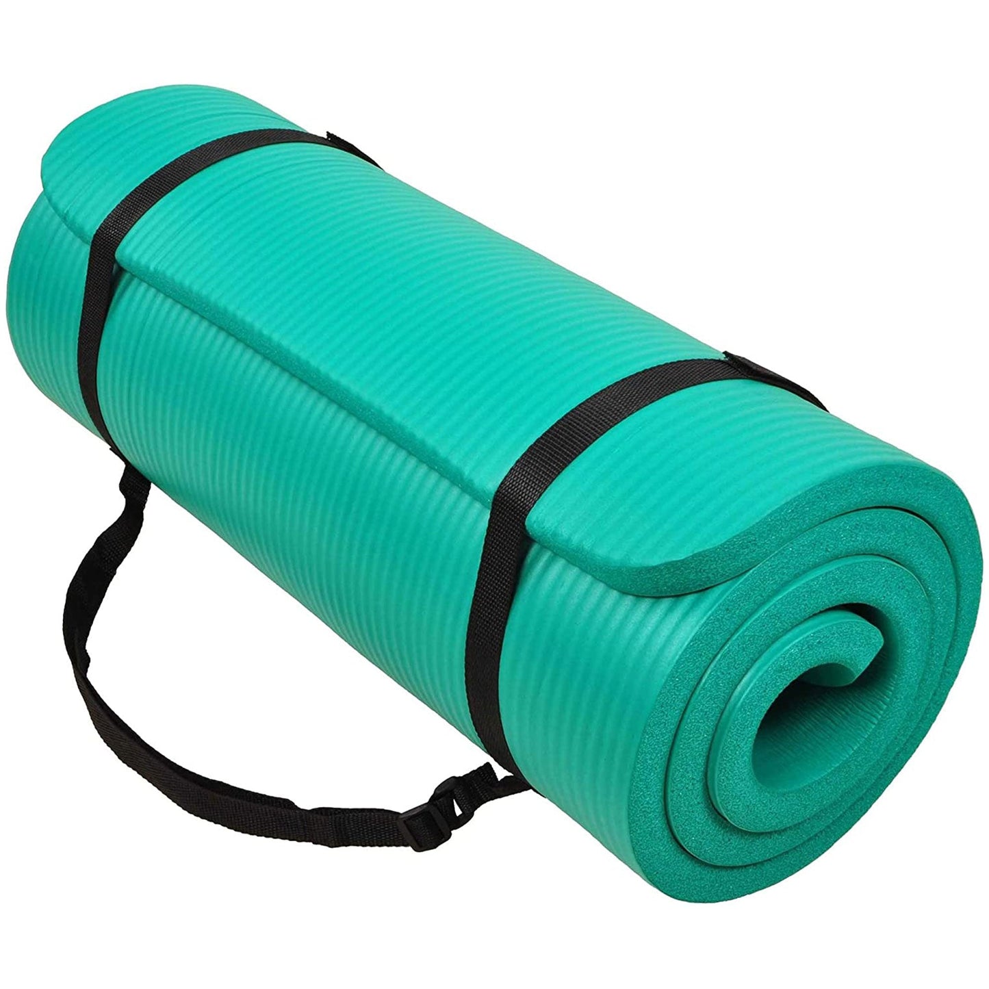 Tapete de exercícios BalanceFrom Fitness GoCloud extra grosso de 1" com alça de transporte, verde