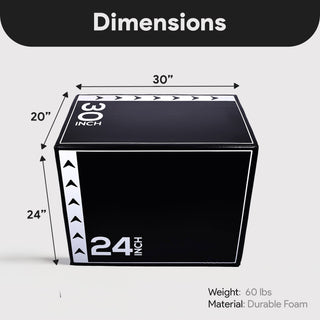 BalanceFrom Fitness Caixa de exercícios pliométricos 3 em 1 versátil de 60 libras