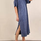 Very J - Mineral Washed Casual Comfy Midi Dress