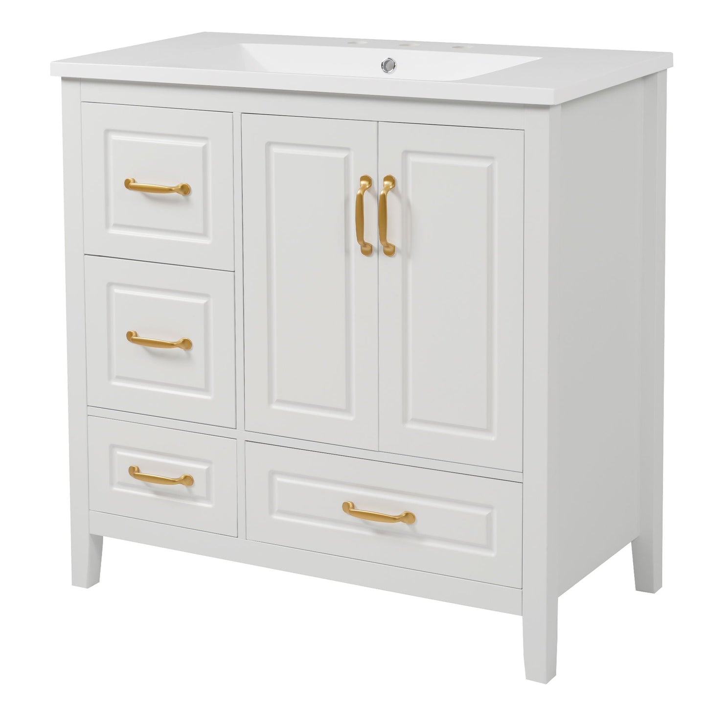 Bathroom Vanity With Sink, Soft Closing Doors & Drawers