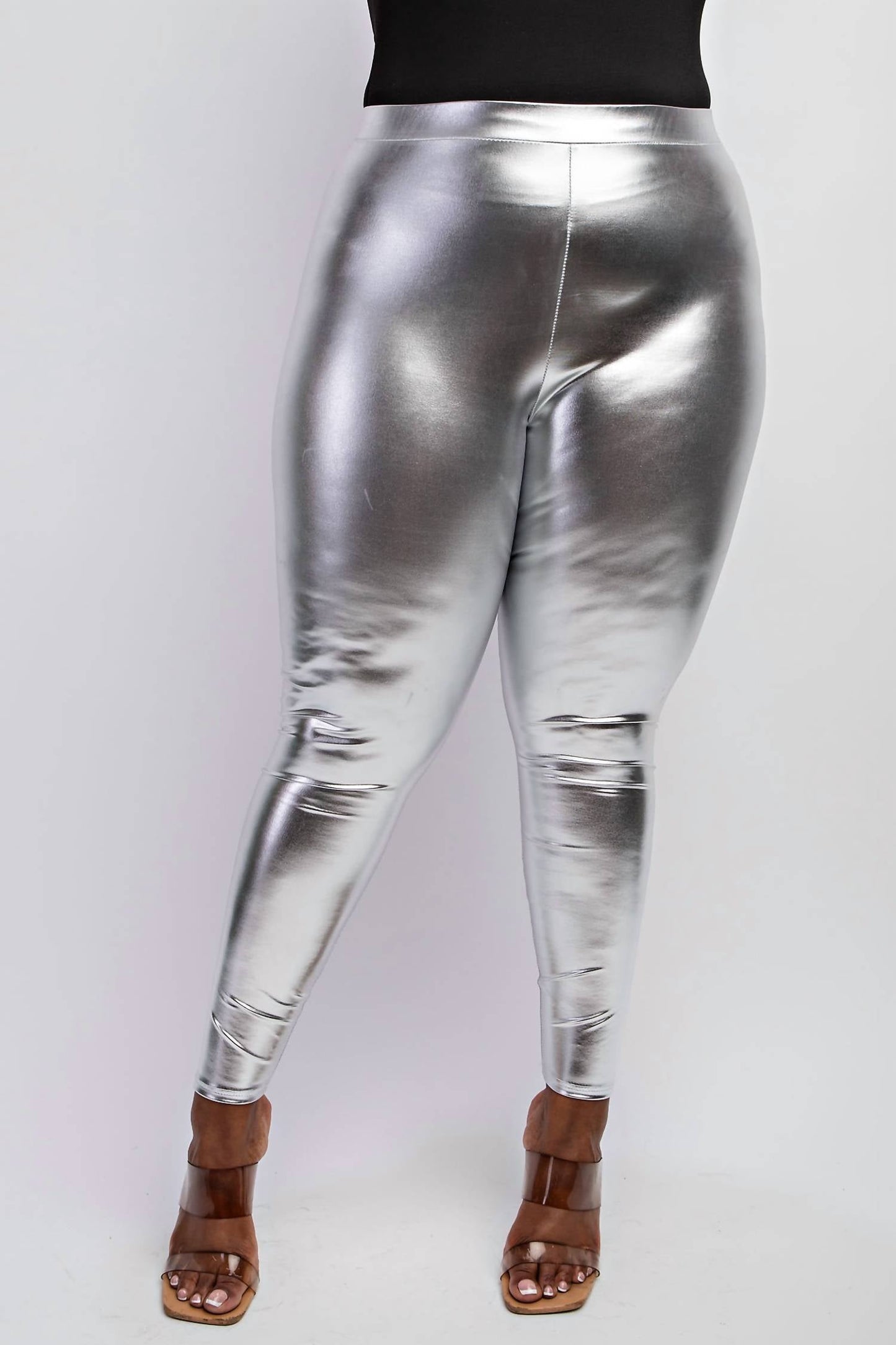 The Curve La - Plus Size Faux Leather High Rise Leggings