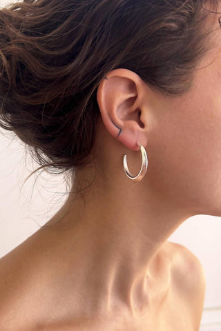 Astor & Orion - Women's Crescent Large Hoops Earrings