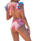 Lia Sahara - Women's Cut Out One Piece + Reversible Ruffles