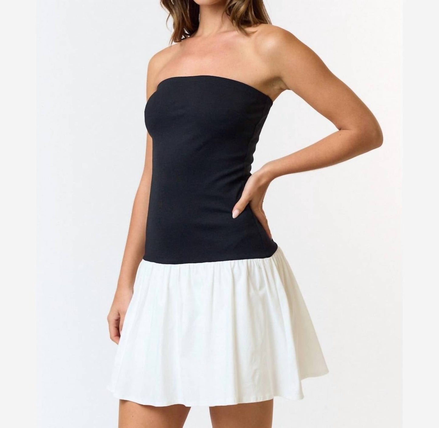Blue Blush - Bandeau Flare Dress
