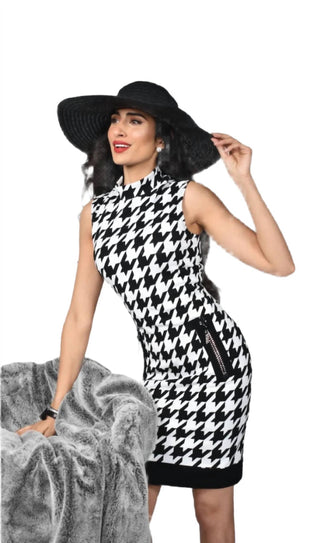 Frank Lyman - Vestido curto com estampa pied-de-poule