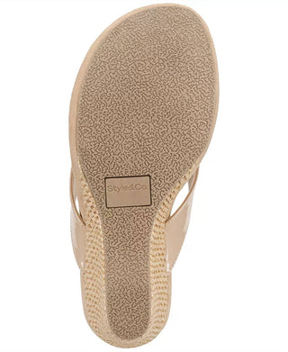 Style &amp; Co. - Sandálias femininas estilo Chicklet com tiras e salto anabela