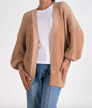 Elan - Balloon Sleeve Open Cardigan