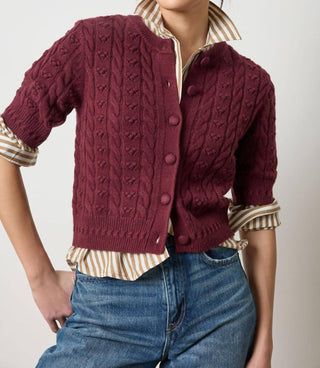 Lilla P - Short Sleeve Cardigan Sweater