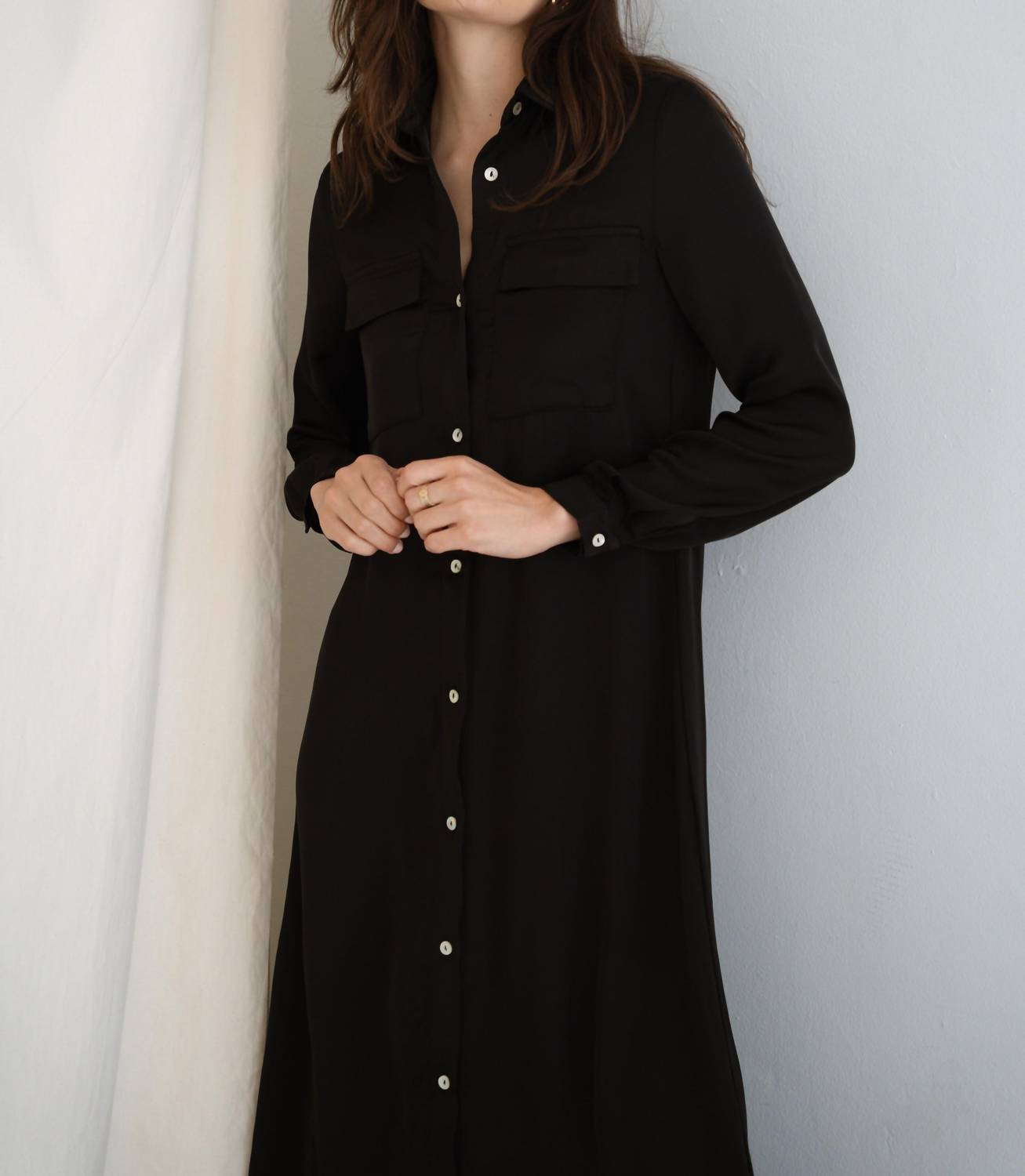 Mima Rosso - Satin Shirt Dress