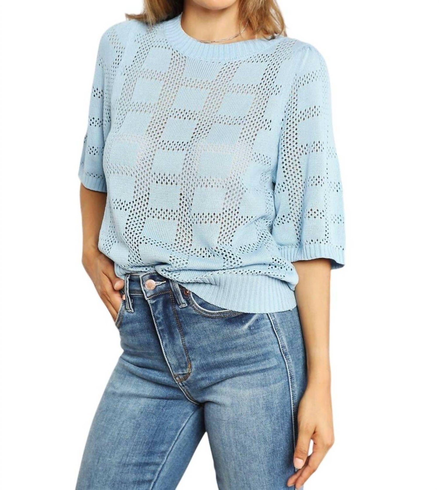 Double Take - Chic Ribbed Round Neck Knit Top