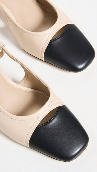 Sam Edelman - Sandália Tarra bicolor com salto bloco e tira traseira feminina