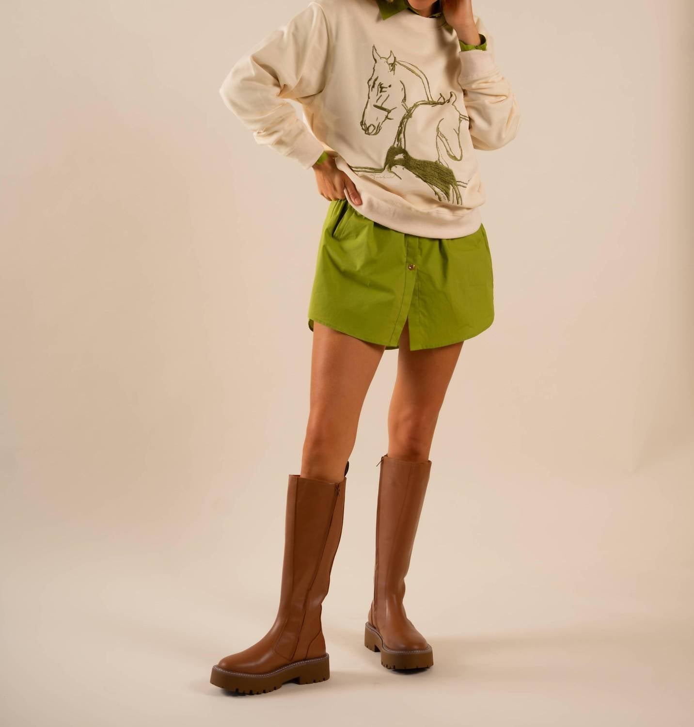 Care Tucker - Horse Play Classic Embroidered Sweatshirt