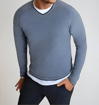 Buki - Camisa Pulôver com Decote em V Sem Costura