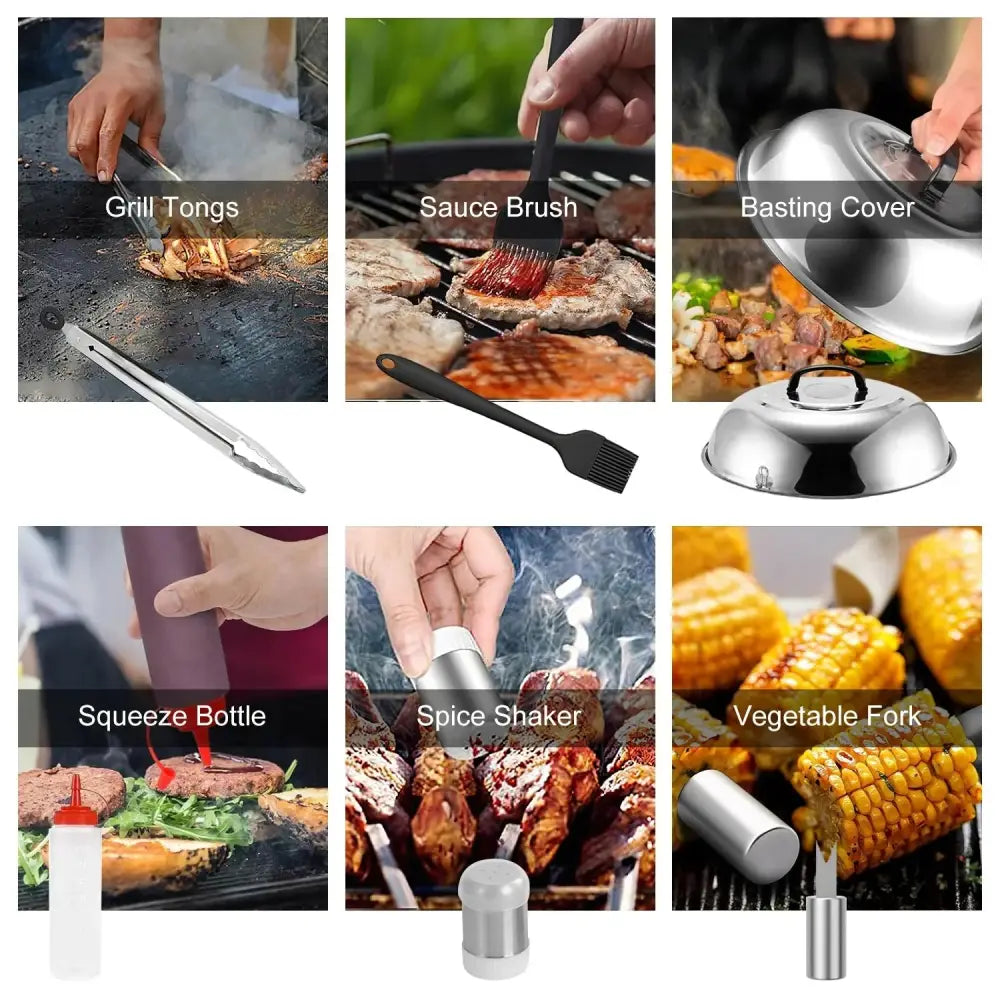 31 Piece Stainless Steel Flat Top Griddle Accessory Set
