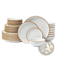 32 Pcs White Ceramic Dinnerware Set Service for 8