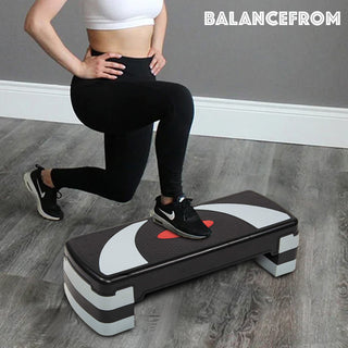 Plataforma de treino aeróbico ajustável BalanceFrom Fitness, cinza/preto