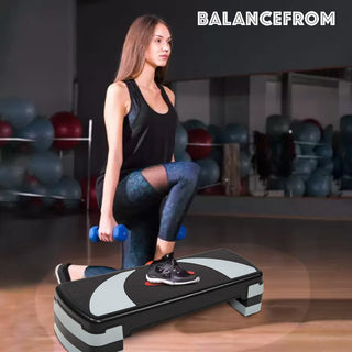 Plataforma de treino aeróbico ajustável BalanceFrom Fitness, cinza/preto