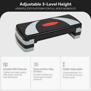 Plataforma de treino aeróbico ajustável BalanceFrom Fitness, cinza/preto