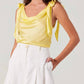 Astr - Andie Satin Cowl Neck Top