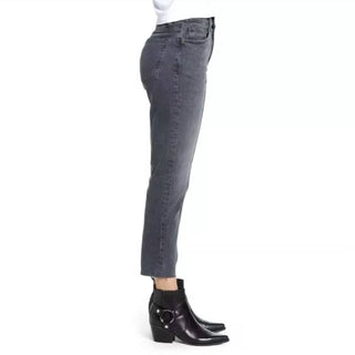 Topshop - Calça jeans cropped de cintura alta e perna reta com bainha crua