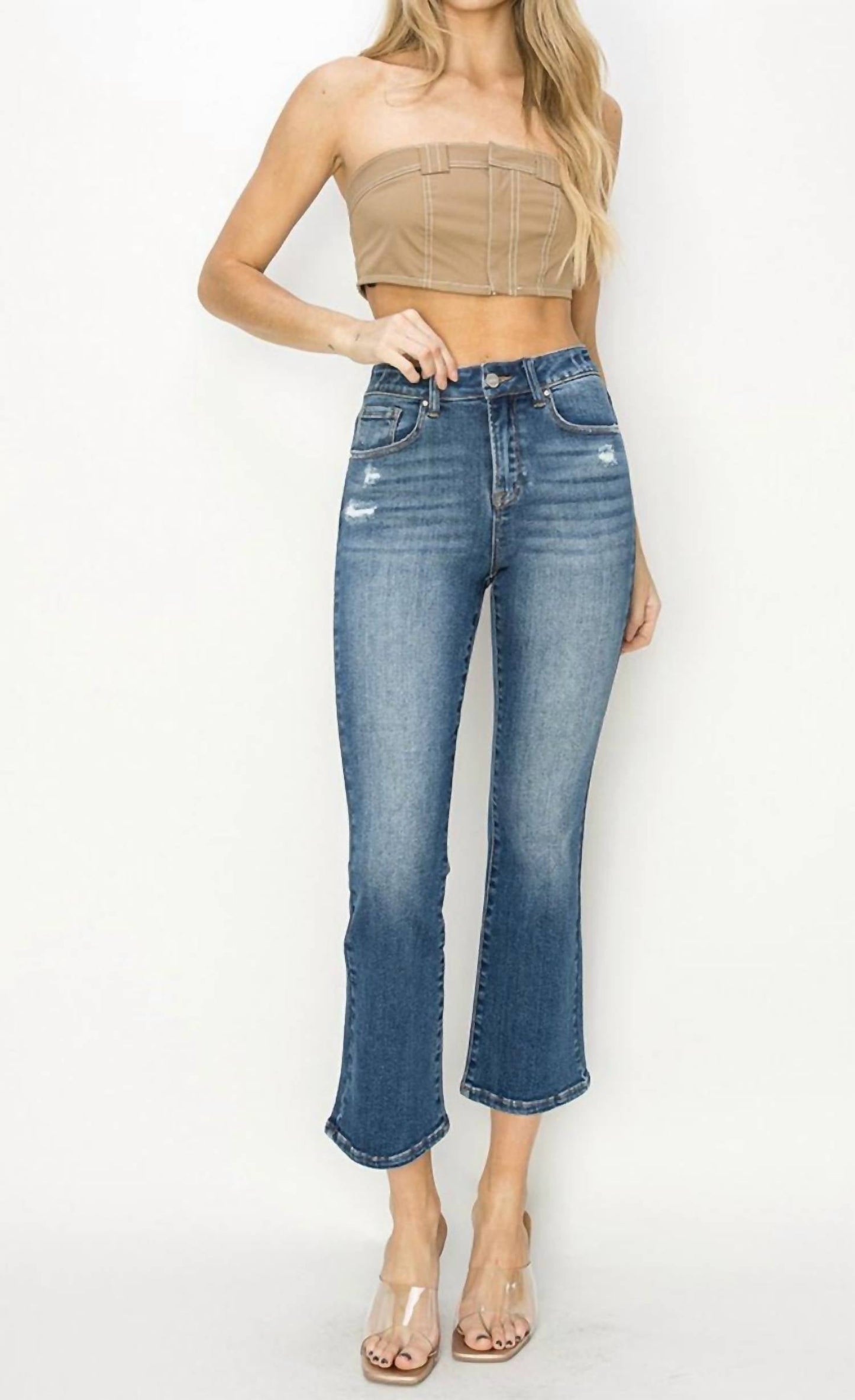 Risen - High Rise Ankle Flare Jeans