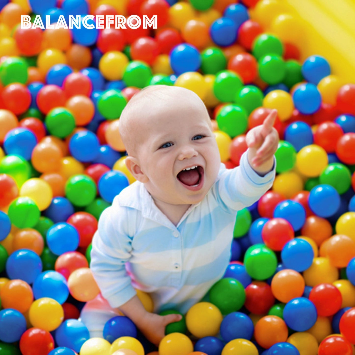Bolas de piscina de 2,3" BalanceFrom Fitness com bolsa de armazenamento, multicoloridas (pacote com 3)