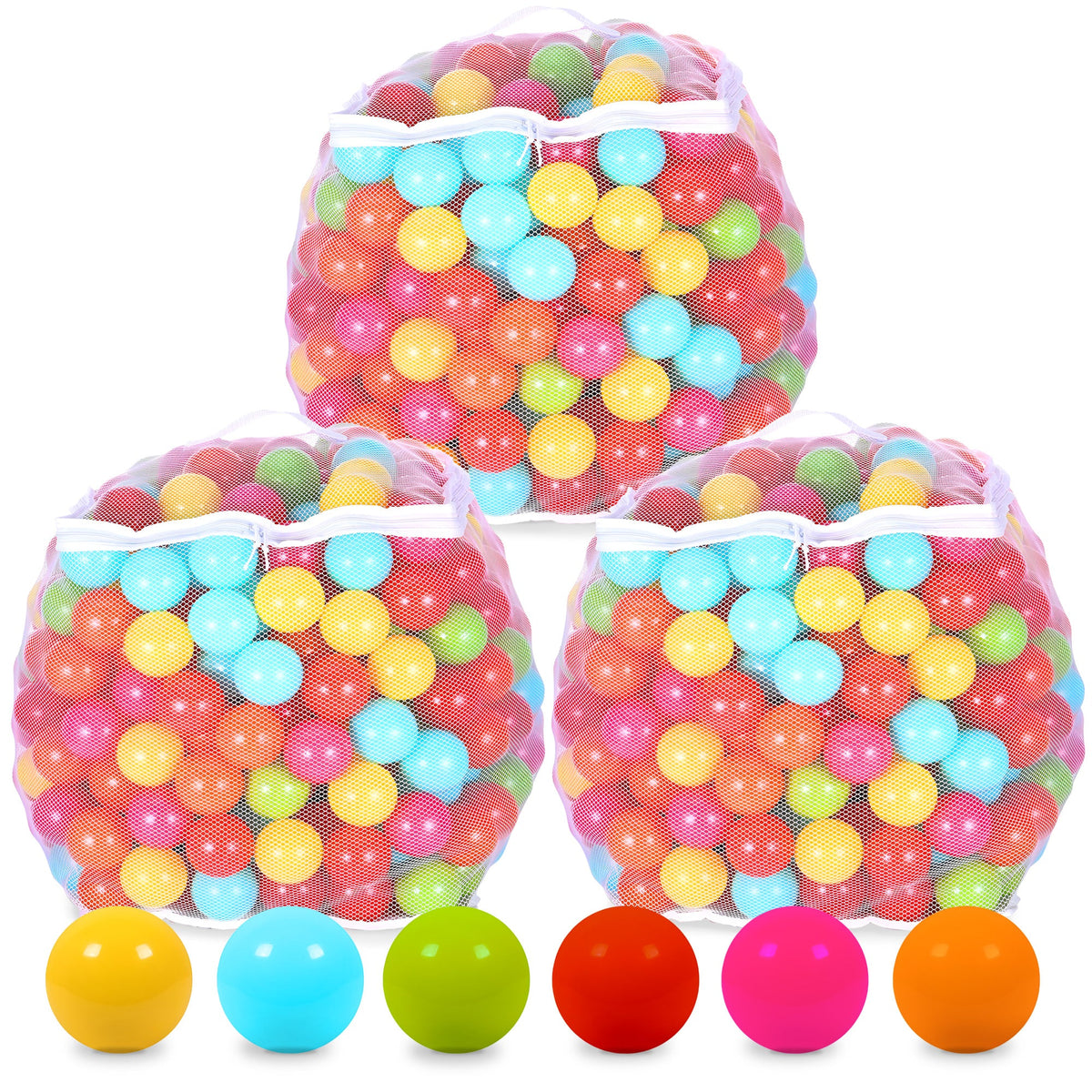 Bolas de piscina de 2,3" BalanceFrom Fitness com bolsa de armazenamento, multicoloridas (pacote com 3)