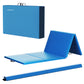 Tapete de ginástica dobrável BalanceFrom Fitness com trave de equilíbrio secional no chão, azul