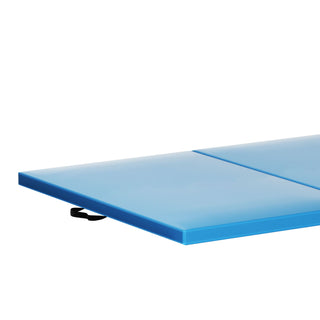 Tapete de ginástica dobrável BalanceFrom Fitness com trave de equilíbrio secional no chão, azul