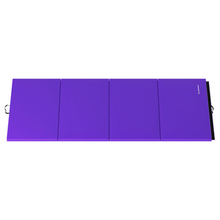 Tapete de ginástica BalanceFrom Fitness com trave de equilíbrio secional no chão, roxo