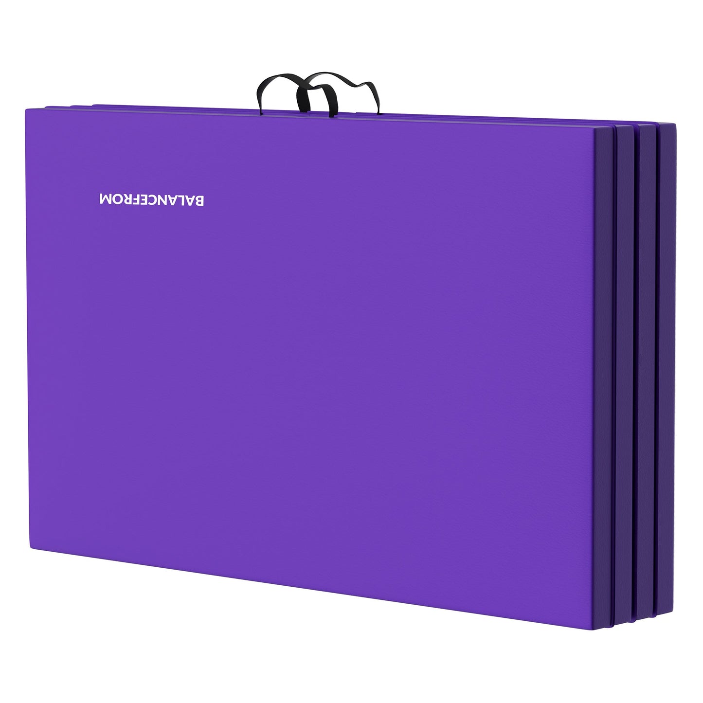 Tapete de ginástica BalanceFrom Fitness com trave de equilíbrio secional no chão, roxo