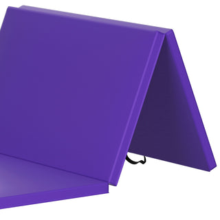 Tapete de ginástica BalanceFrom Fitness com trave de equilíbrio secional no chão, roxo