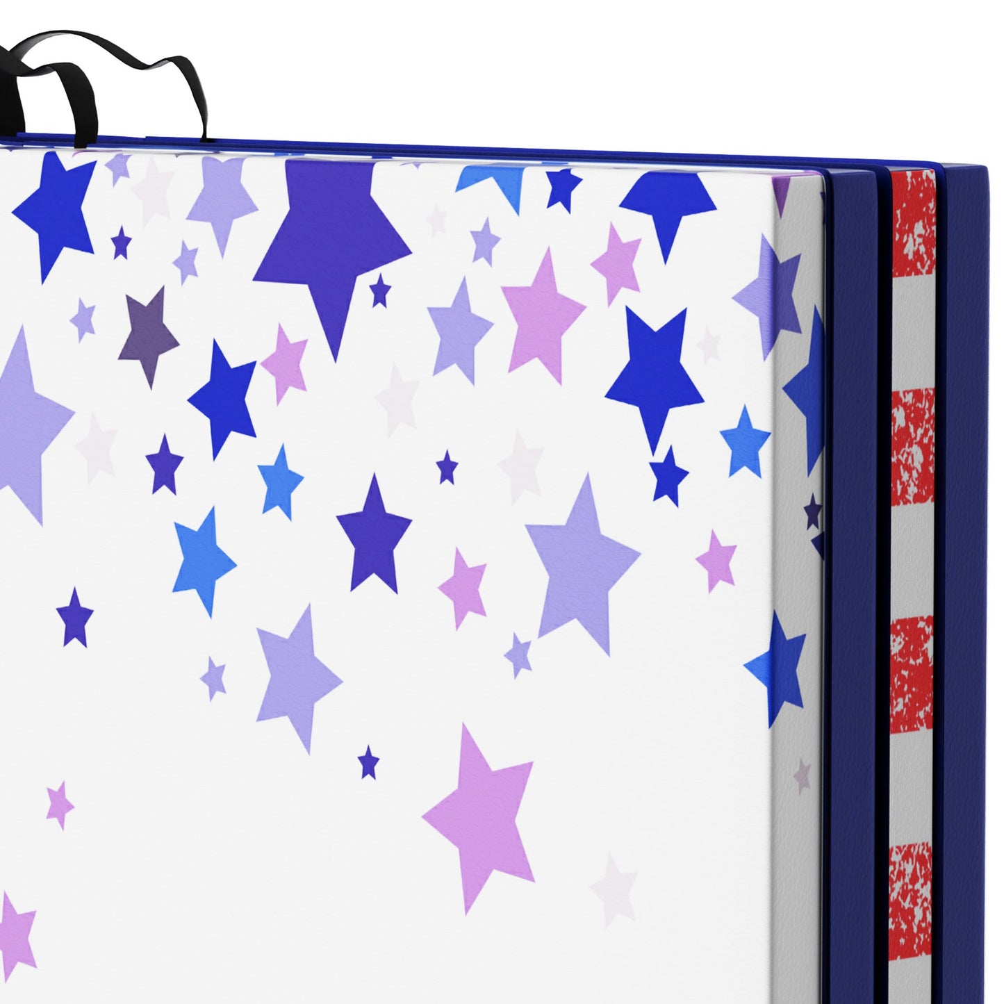 Tapete de ginástica BalanceFrom Fitness com trave de equilíbrio secional no chão, vermelho/branco/azul