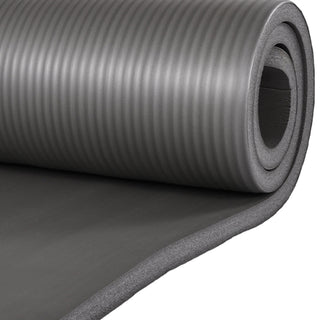 Conjunto de ioga BalanceFrom Fitness com 7 peças, tapete, faixa elástica e joelheira, cinza