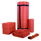 Conjunto de ioga BalanceFrom Fitness com 7 peças, tapete, faixa elástica e joelheira, vermelho