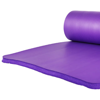 Conjunto de ioga BalanceFrom Fitness com 7 peças, tapete, faixa elástica e joelheira, roxo