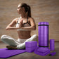 Conjunto de ioga BalanceFrom Fitness com 7 peças, tapete, faixa elástica e joelheira, roxo