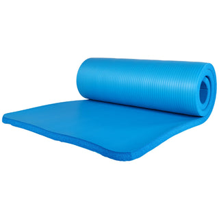 Tapete de ioga extra grosso BalanceFrom Fitness de 1" com joelheira e alça de transporte, azul