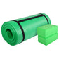 Tapete de ioga anti-rasgo BalanceFrom Fitness 71" x 24" com alça, joelheira e blocos, verde
