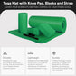 Tapete de ioga anti-rasgo BalanceFrom Fitness 71" x 24" com alça, joelheira e blocos, verde