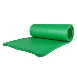 Tapete de ioga extra grosso BalanceFrom Fitness de 1" com joelheira e alça de transporte, verde