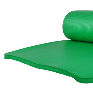 Tapete de ioga extra grosso BalanceFrom Fitness de 1" com joelheira e alça de transporte, verde