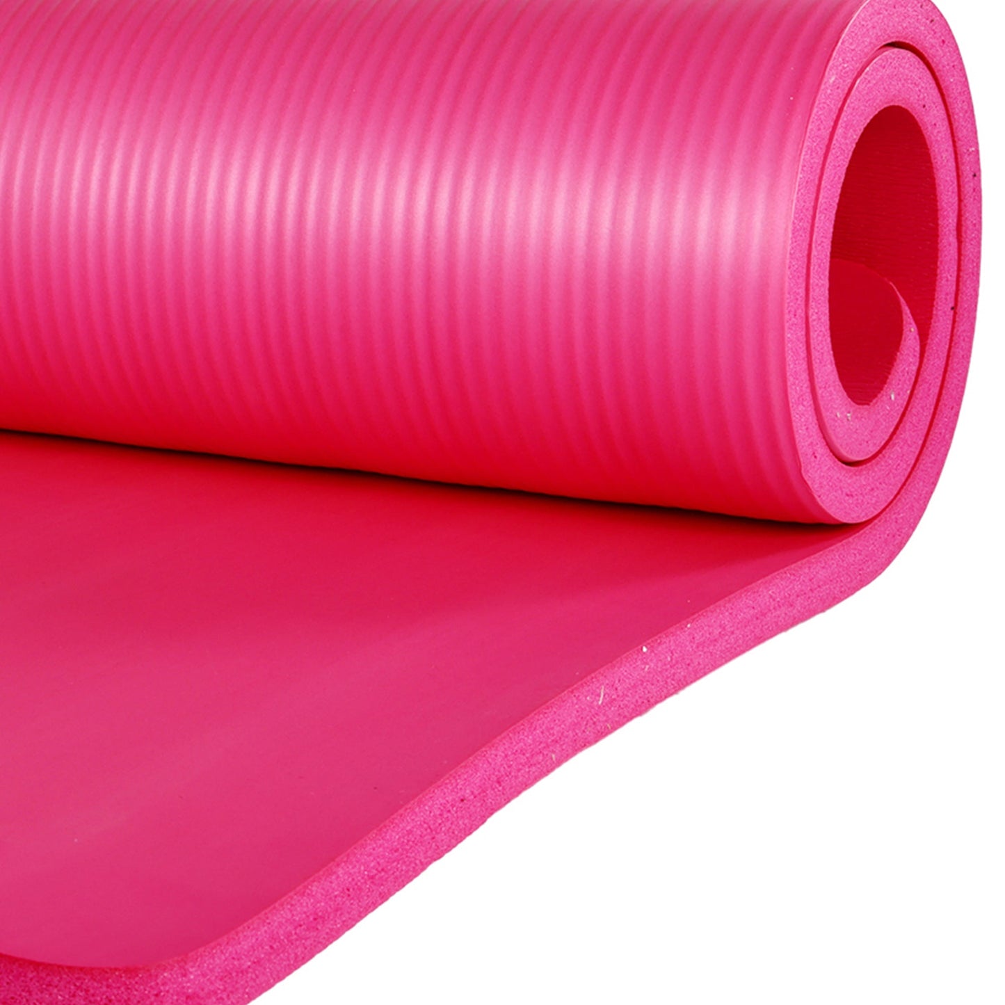 Tapete de ioga extra grosso BalanceFrom Fitness de 1" com joelheira e alça de transporte, rosa